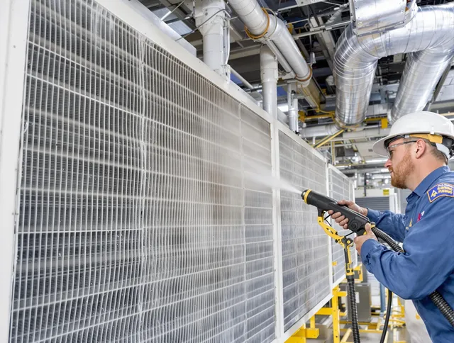 Professional commercial coil cleaning by Carver Air Duct Cleaning in Carver