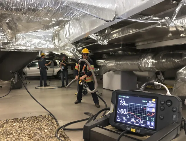 Professional negative pressure duct cleaning by Carver Air Duct Cleaning in Carver